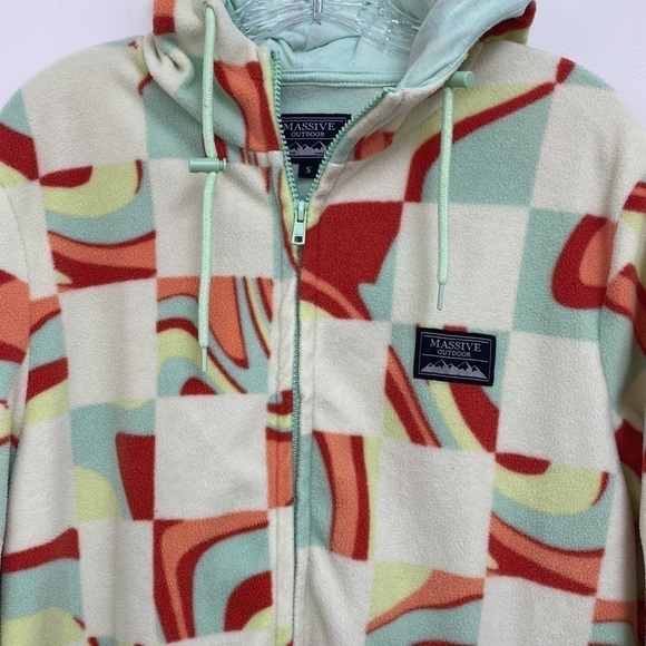 MASSIVE Outdoor Fleece Zip-up Hood Sweater Jacket Women’s Size Small - Picture 2 of 16
